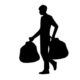 免费的剪影矢量:帮助 图标 一个例证 扔垃圾 垃圾收集 - 141349