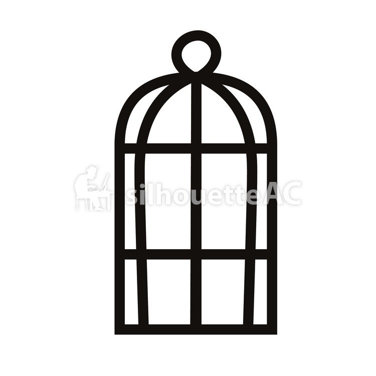 Cage And Bird Free Silhouette Vector Silhouetteac