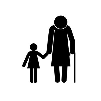 照片素材(图片): 孙 奶奶 牵手 孩子 婴儿