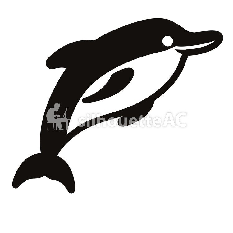 silhueta livre vector golfinho ícone um golfinho dolphin show