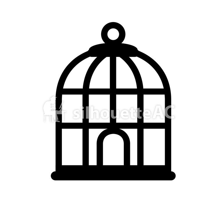 Cage And Bird Free Silhouette Vector Silhouetteac