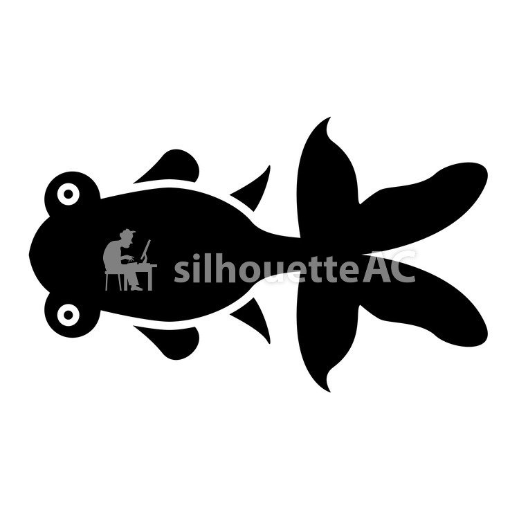 瞪大眼睛金鱼 | 免费的剪影矢量 | silhouetteac