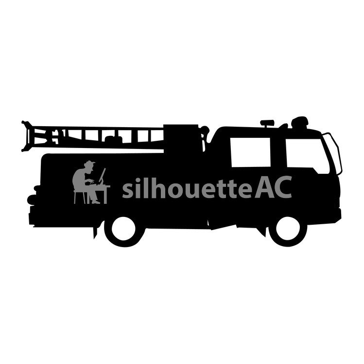 消防车 | 免费的剪影矢量 | silhouetteac
